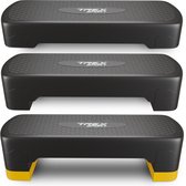 Trex Sport TX-030AS – Aerobic Fitness Step - Verstelbare Stepper - Aerobic Stepper - Aerobic Step Bankje - Verstelbaar - Zwart - Geel - 350 kg