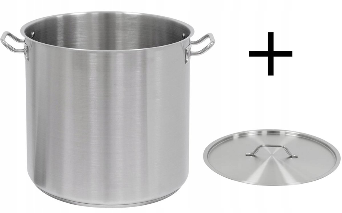 Professionele RVS Soeppan 450mm, 71.6L met Deksel