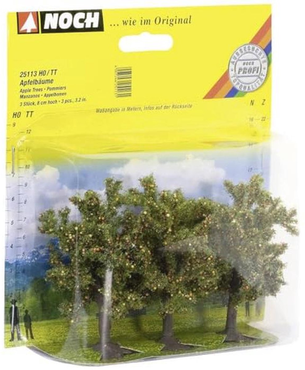 Appelbomen voor modelbouw - 3 stuks van 8 cm voor H0 en TT spoorbreedtes