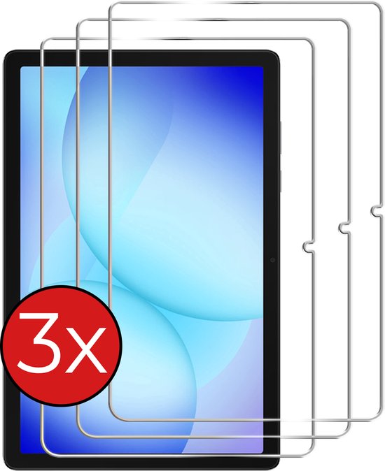 Trois protecteurs d'écran pour une tablette Samsung, avec un cercle rouge '3x'.