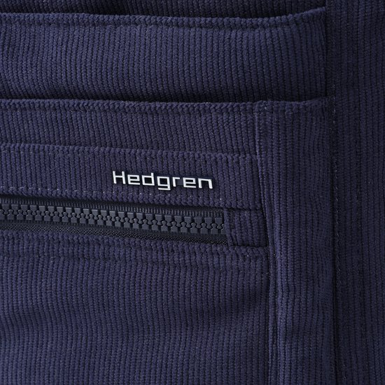 Hedgren ORVA – Sac bandoulière avec protection RFID – Déperlant – Léger – Velours Peacoat Blue