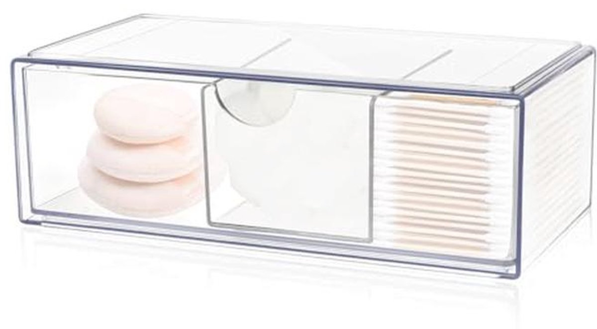 Make-up organizer met 3 vakken - Waterdichte lade-organizer voor make-upaccessoires