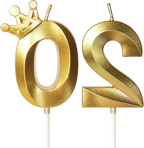 Yiran 10e verjaardag kaarsen, nummer 10 kaars, gouden