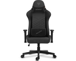SENSE7 Spellcaster Senshi - Gamestoel Eco-Leer - Ergonomisch - Belastbaar tot 150kg - 2D Armsteunen & Kussens - Zwart