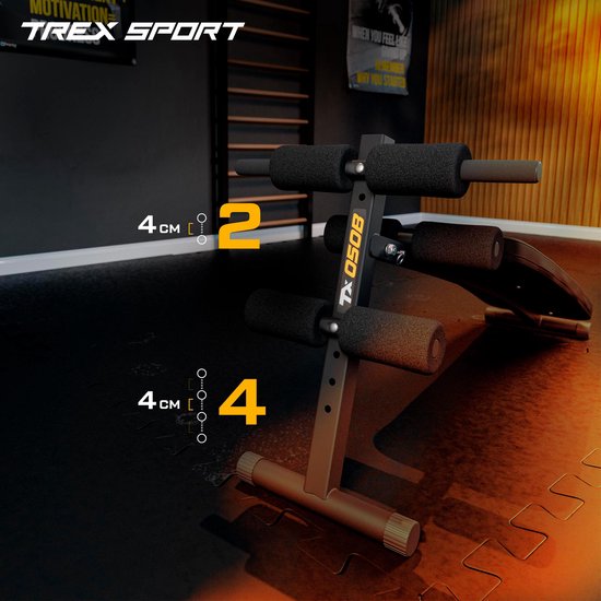 Zwart trainingsbank frame met zwarte schuimrolkussens, afmetingen 4cm en 2, en 4cm en 4.