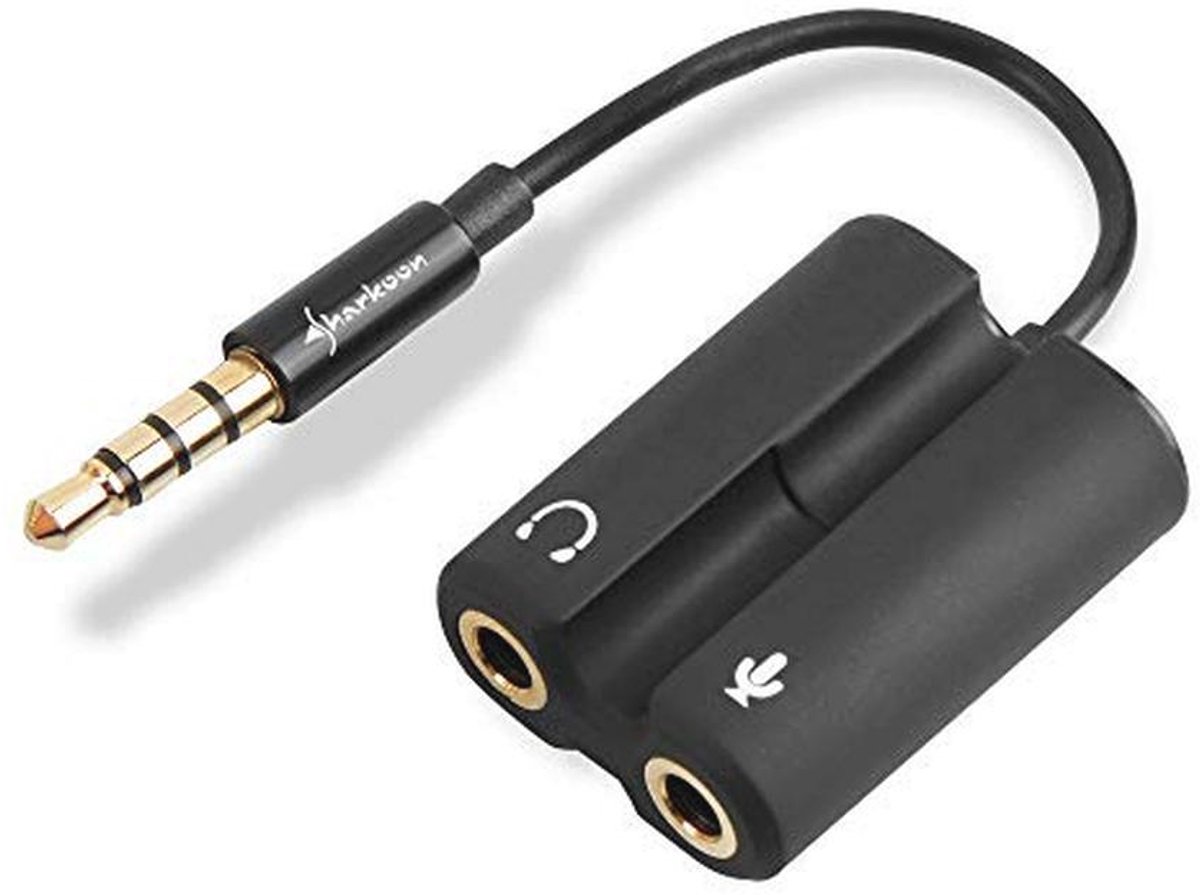 Audio kabel 3.5mm 0,12 m - Zwart