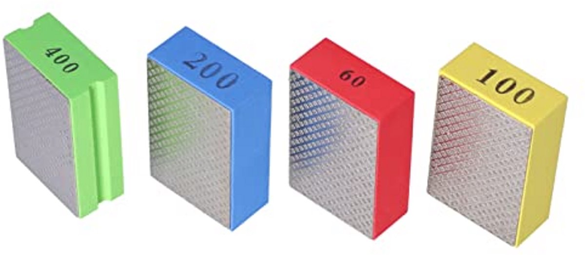 4 Stuks Herbruikbare Diamante Polijstpads voor Tegels en Metaal - Verschillende Korrelgroottes (60 - 400)