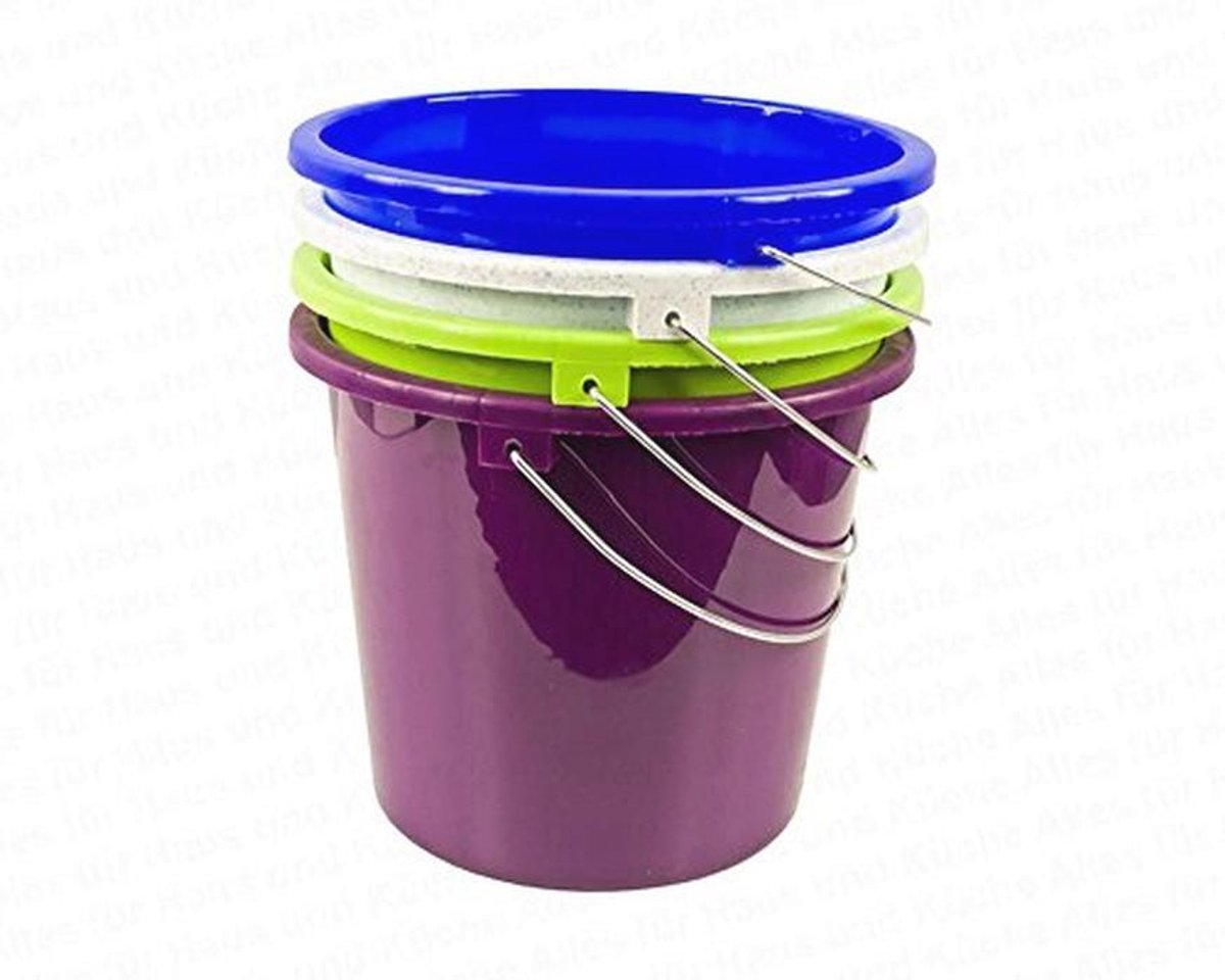 Huishoudemand met Metalen Beugel - 5 Liter - Diverse Kleuren - Polypropyleen