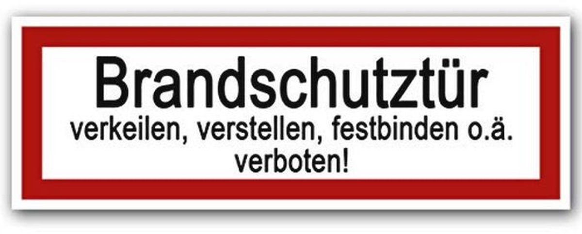 Brandwerende deurstickers 10 stuks 21 x 7,2 cm | Waarschuwings- en veiligheidstekens voor brandbeveiliging