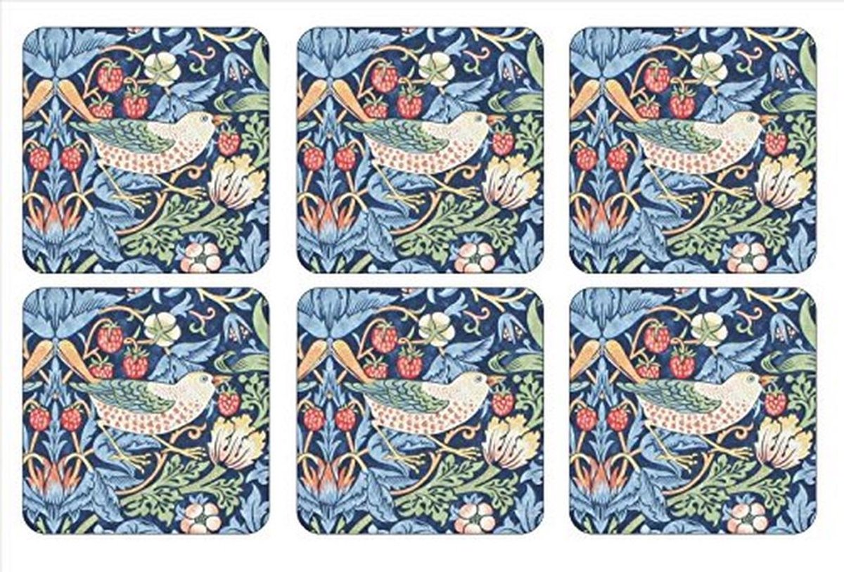 Onderzetters Set van 6 - Aardbei Dief Blauw - Hittebestendig en Stijlvol