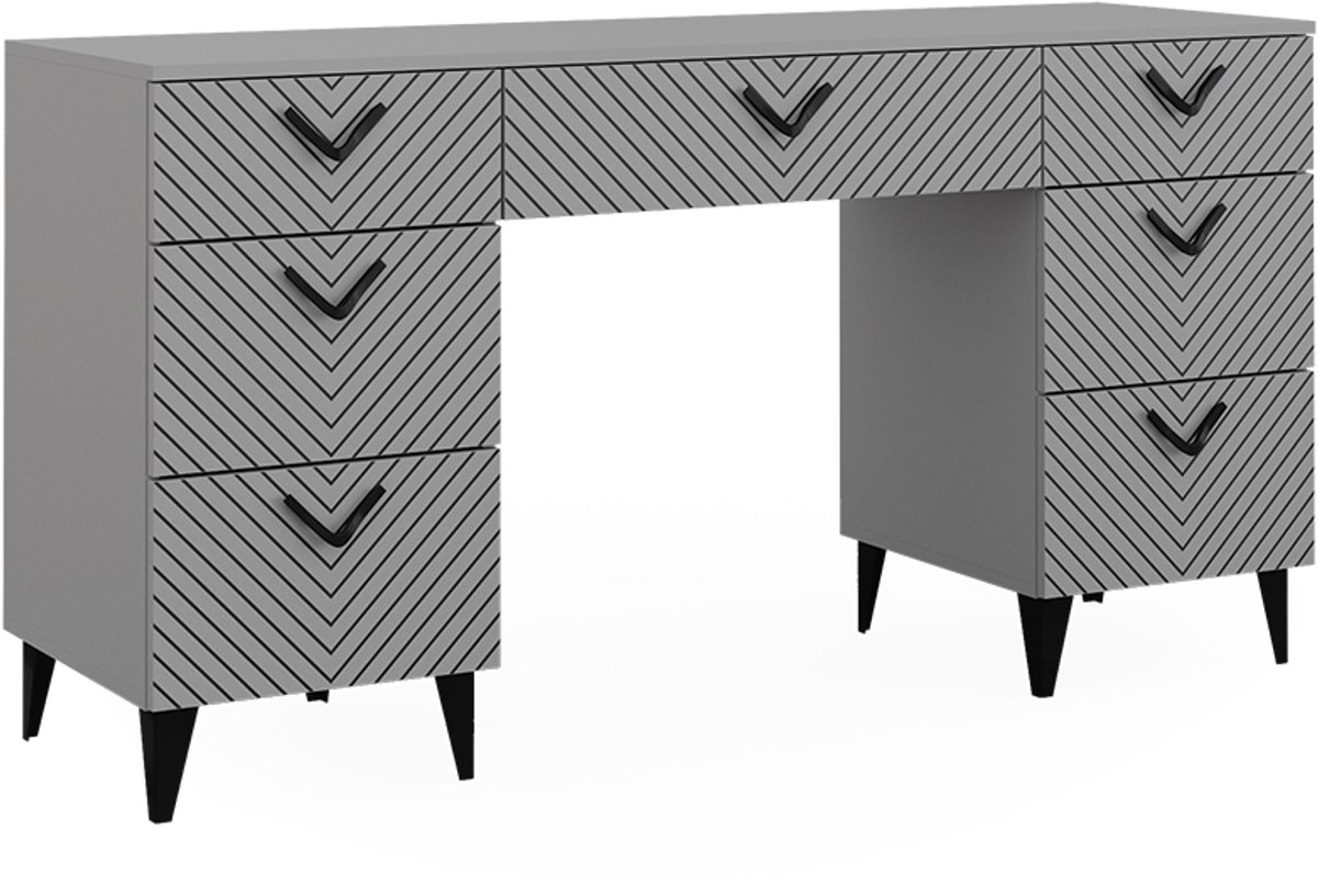 Vicco Anett Bureau – 150 x 45 cm met 7 laden Grijs