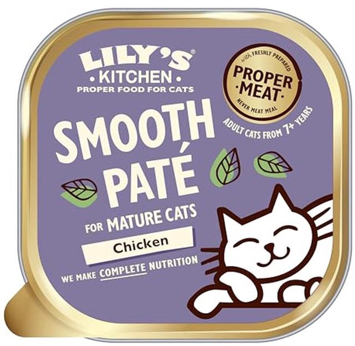 Biologische Fijne Paté voor Oudere Katten - Kip - 19 x Tray 85g