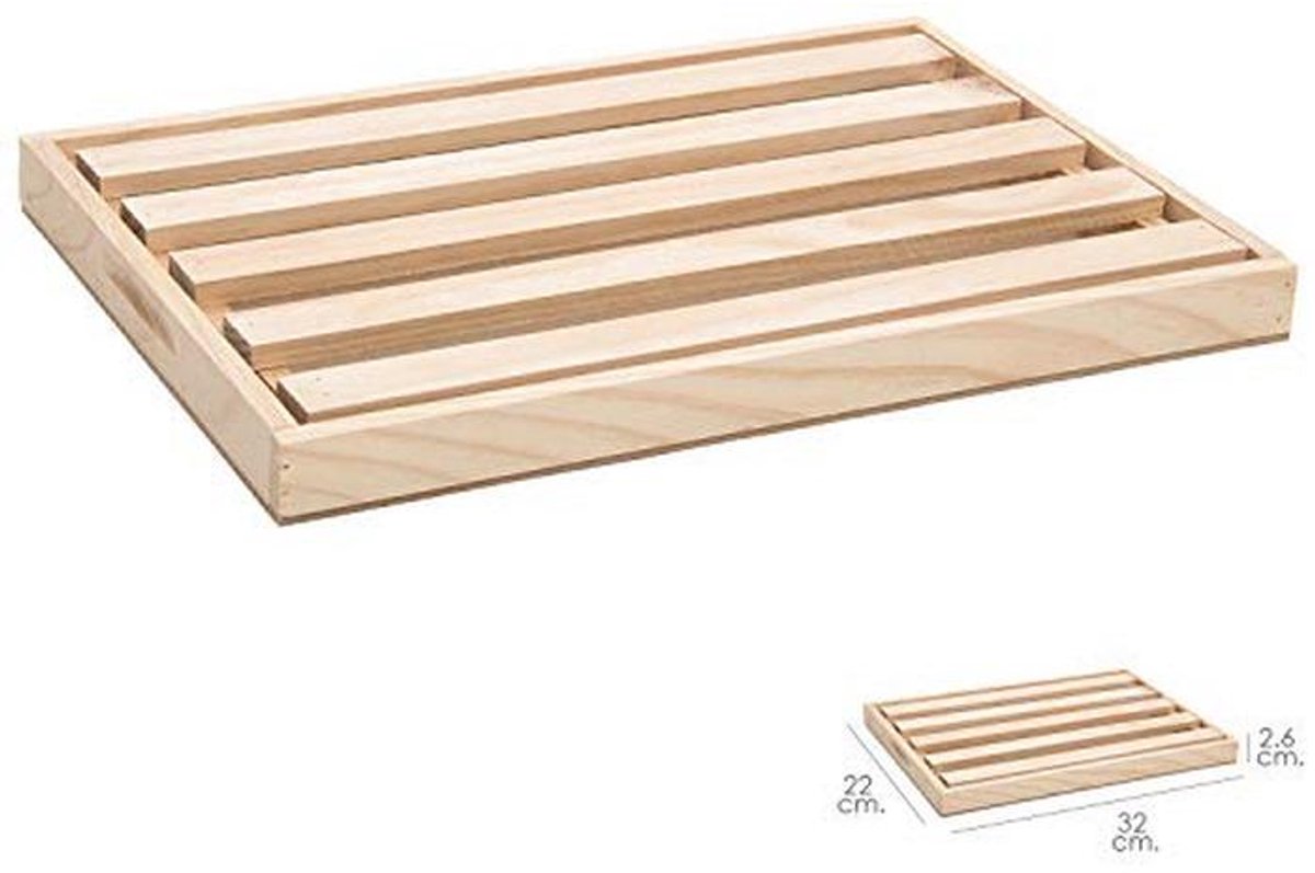 Houten snijplank met uitneembare kruimellade 32 x 22 cm