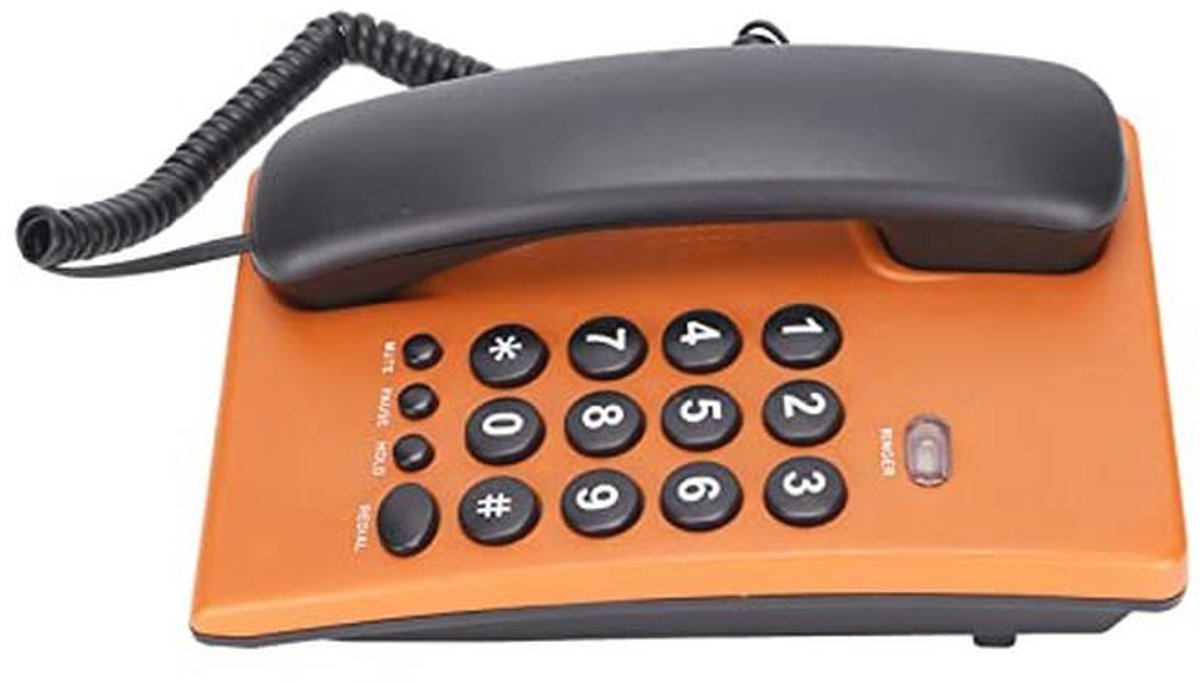 Multifunctionele Vaste Telefoon met Grote Knop voor Senioren - Batterijvrij en Geschikt voor Thuis en Kantoor