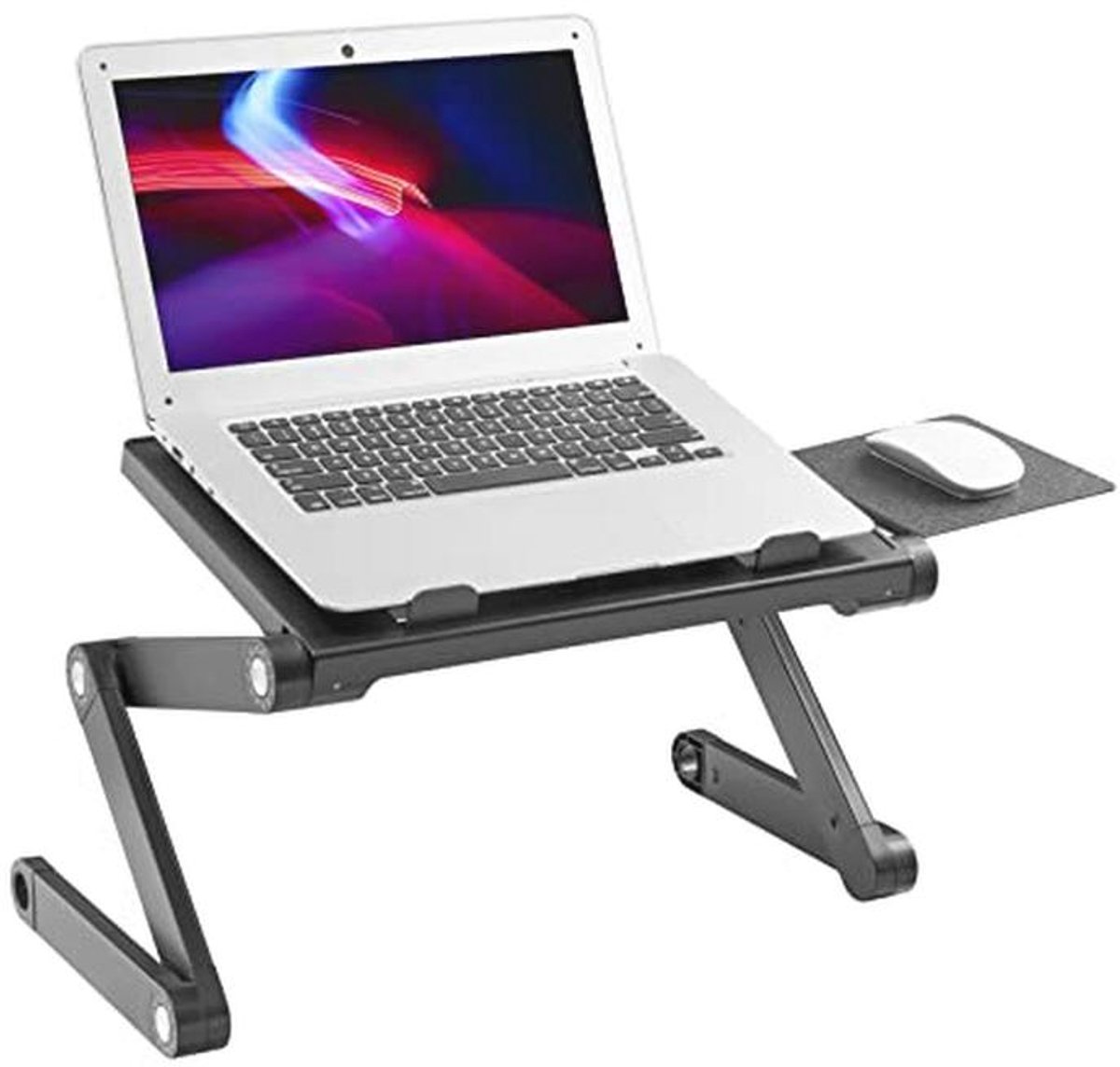 Verstelbare Laptopstandaard voor Bed, Sofa en Bureau met Uitschuifbare Poten en Muismat