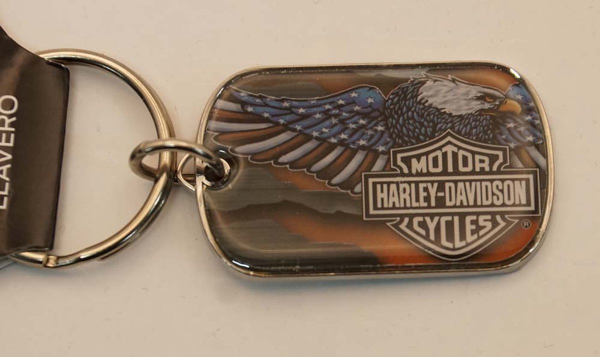 Sleutelhanger Harley Davidson motorcycle adelaar - metalen originele sleutelhanger van Harley Davidson - motorcycles sleutelhanger - sleutelhanger voor motorrijder - Harley Davidson keyring eagle - harley davidson official licensed product
