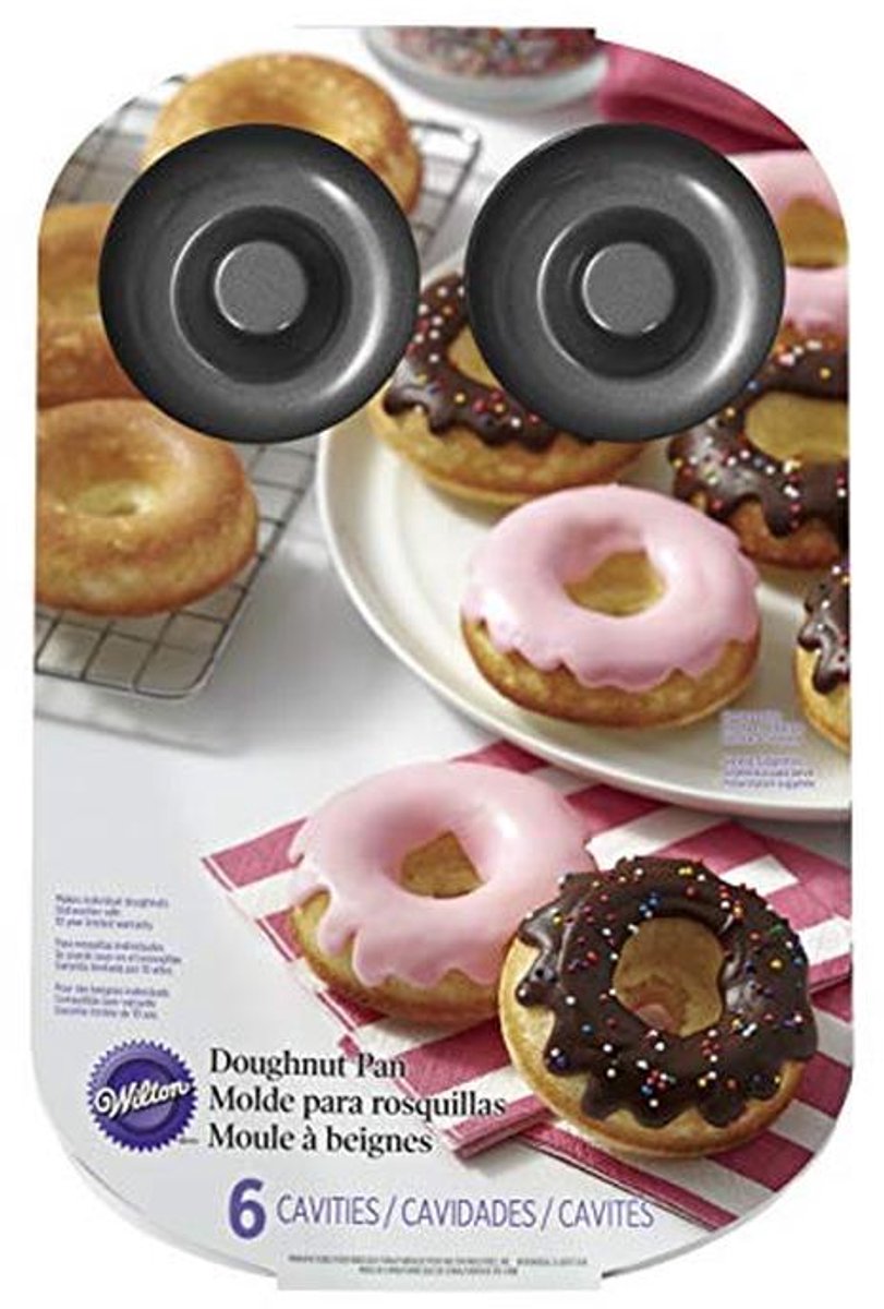 Wilton 03-3115 Donut Bakvorm, Non Stick, Groot, 6 Gat, Staal