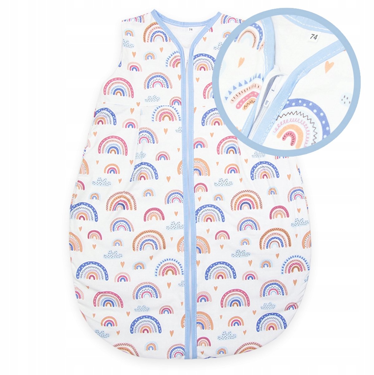 Zomer Baby Slaapzak 56-62 TRAIN 0,5 Katoen 100% Regenboog
