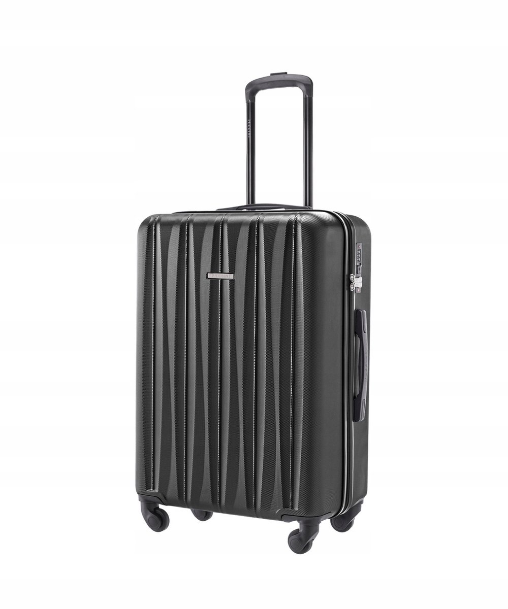 Puccini Bali Koffer Midden ABS Zwart 66cm 4 Wielen TSA Slot