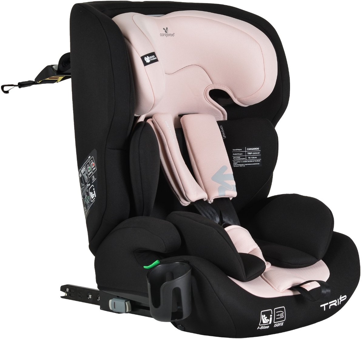 Cangaroo Trip Baby Pink 76-150 cm i-Size Autostoel