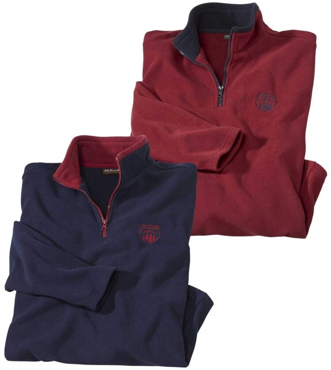 ATLAS FOR MEN - Set van 2 microfleece sweaters Mountain Passion - Heren - Verkrijgbaar in grote maten - 5XL