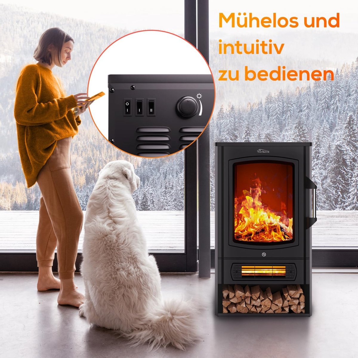 Aurora Luxe Elektrische Sfeerhaard | - Wit - Elektrische Sfeerhaard | 2000W | - Medahomestore