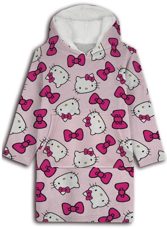 Hello Kitty Hoodie Fleece Deken Pink - Volwassen - One Size - Polyester