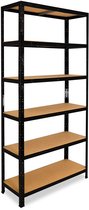 Shelfplaza BLACK metalen stellingkast - 200x120x23 cm - zwart - 6 planken