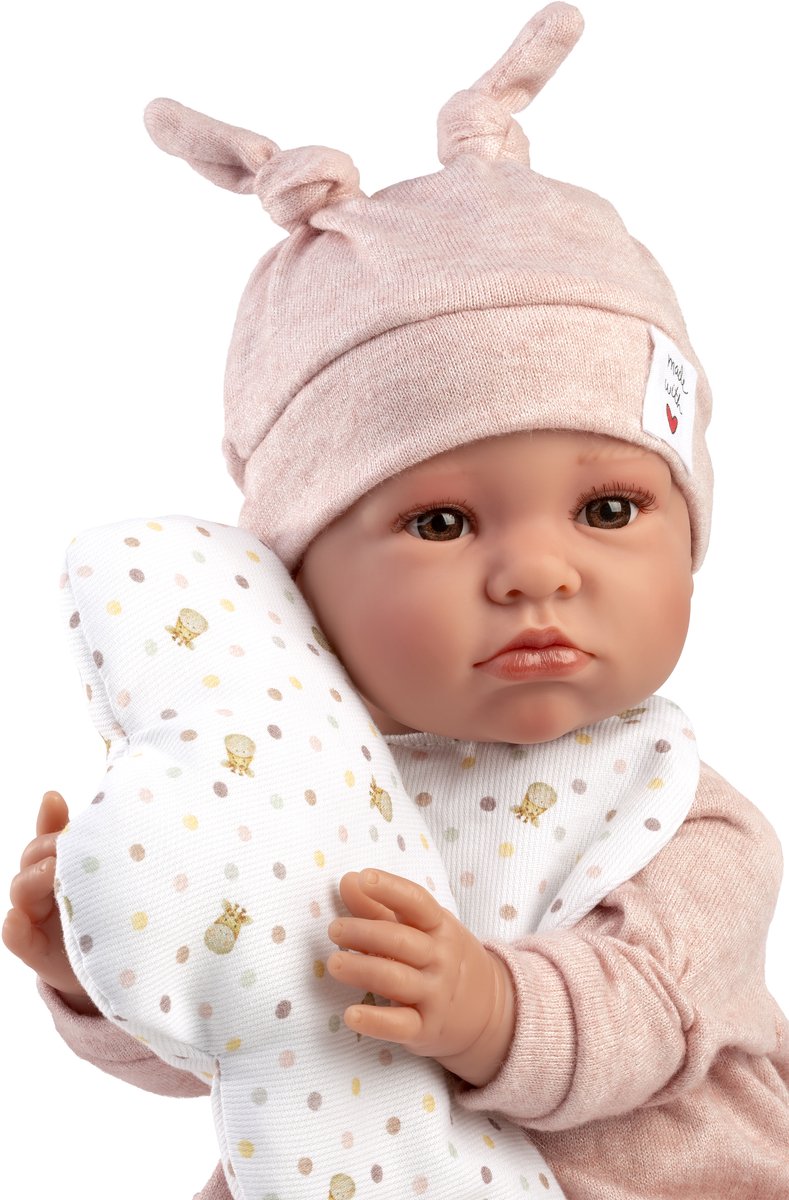 Llorens babypop Luna bruine ogen met geluid en kleding 44 cm