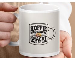 Mok Koffie in de ochtend, Kracht voor de dag mok, Funny mok, Koffie mok, Motiverende mok, Cadeau voor koffieliefhebbers