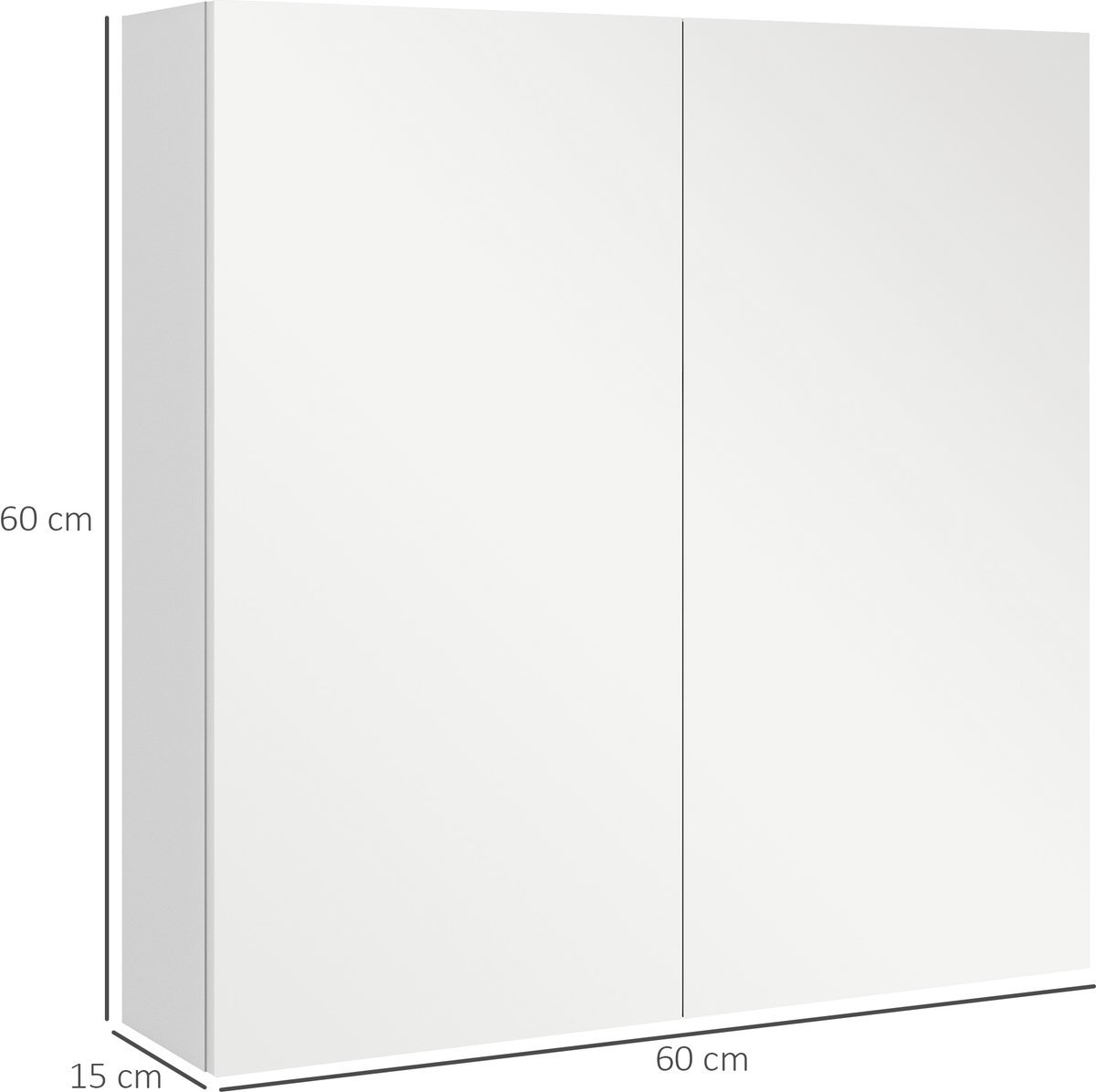 Kleankin-Spiegelkast-MDF-60x15x60cm-Wit