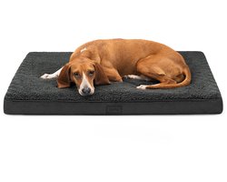 lionto orthopedisch hondenbed, afneembare wasbare hoes 91x69x8 cm zwart
