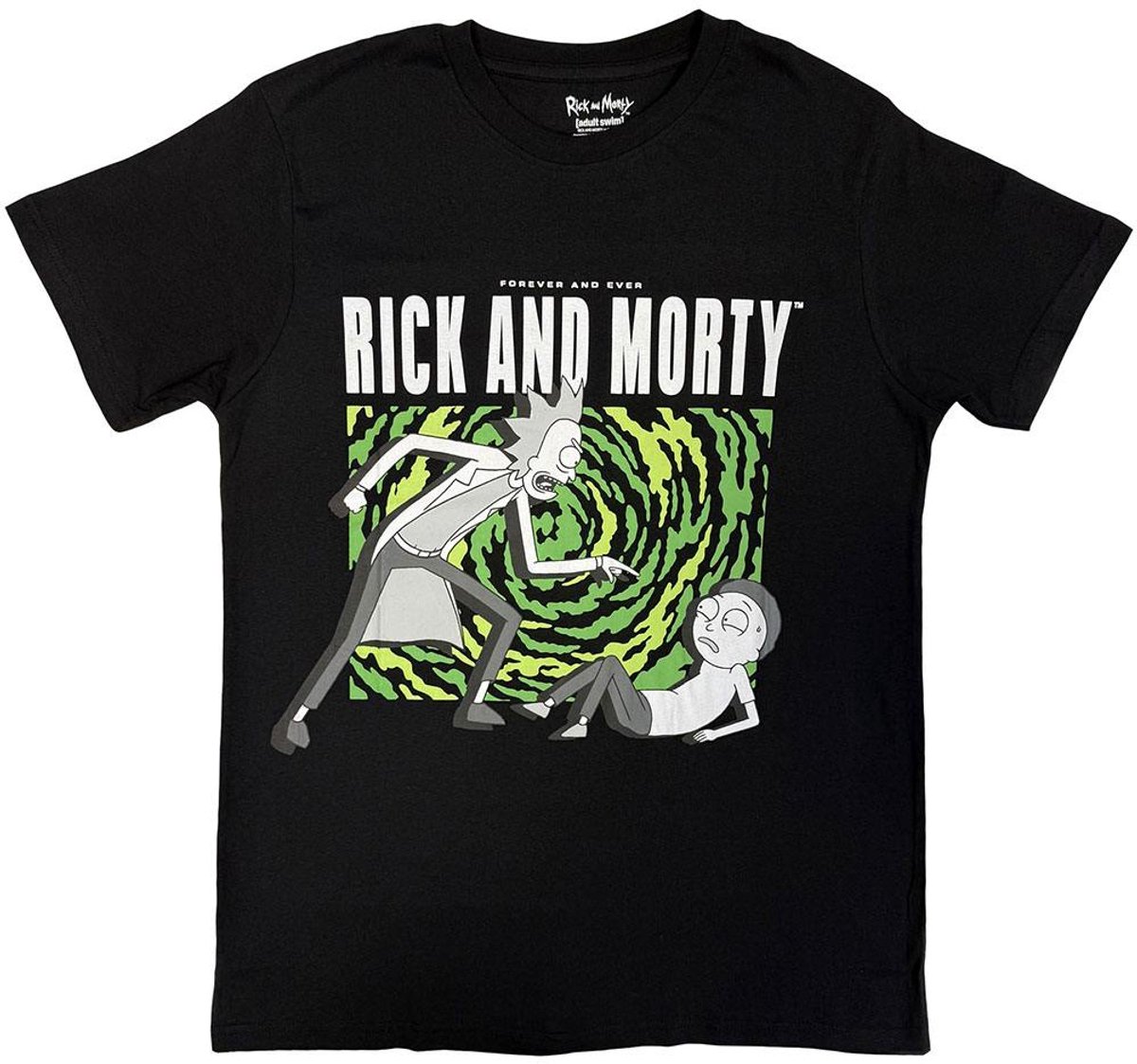 Rick And Morty - Vortex Heren Tshirt - L - Zwart