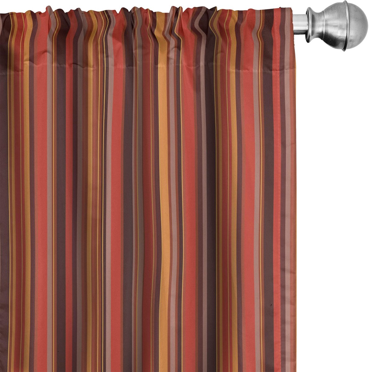 ABAKUHAUS Geometrische Gardijnen – 2x75x245 cm – Mikrofaser – Halfschaduw – Rood/Bruin/Geel