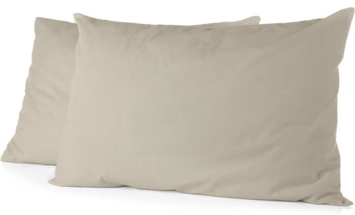 Set van 2 kussenslopen - HOME LINGE PASSION - HP72085 - 82 g microvezel - 50 x 70 cm - Ivoorbeige