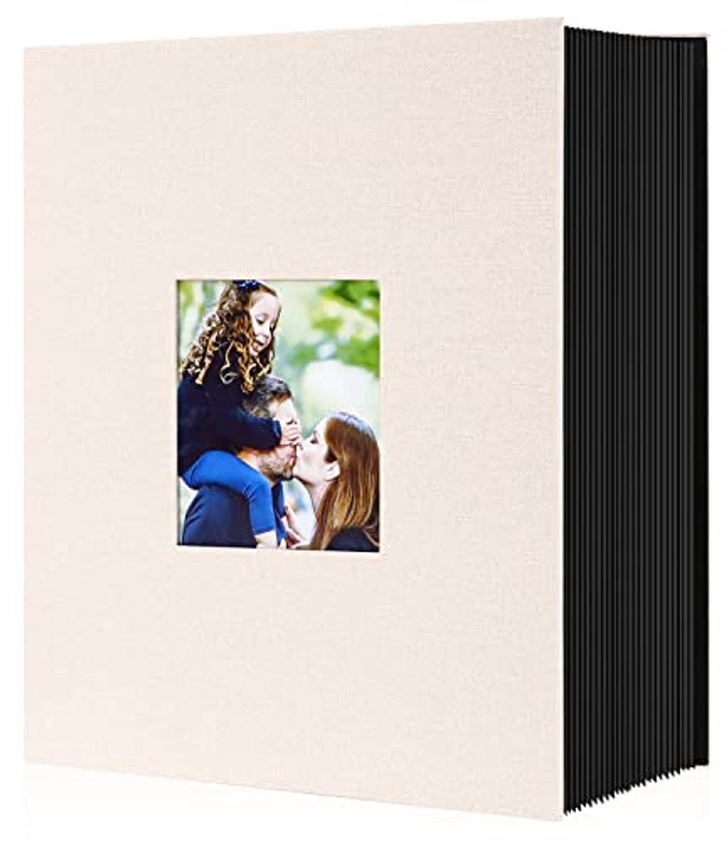 Groot Fotoalbum voor 10x15 Foto's - 1000 Hoesjes voor Horizontale en Verticale Afbeeldingen - Beige Linnen