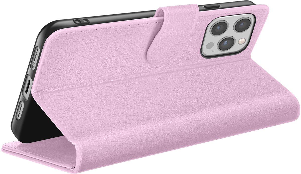 Zanae, Hoesje geschikt voor iPhone 12 Pro Max - Wallet Case & Magneetsluiting, Roze