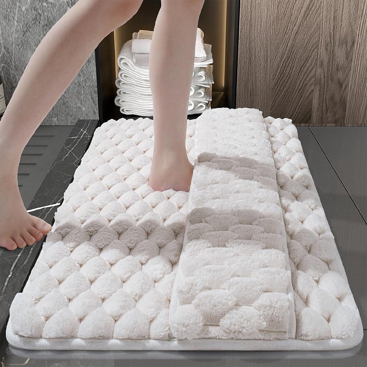KZQ Badmat, absorberende toiletmat, douchemat, snel drogende voetmat, 31 x 20 inch, badmat, douchemat.