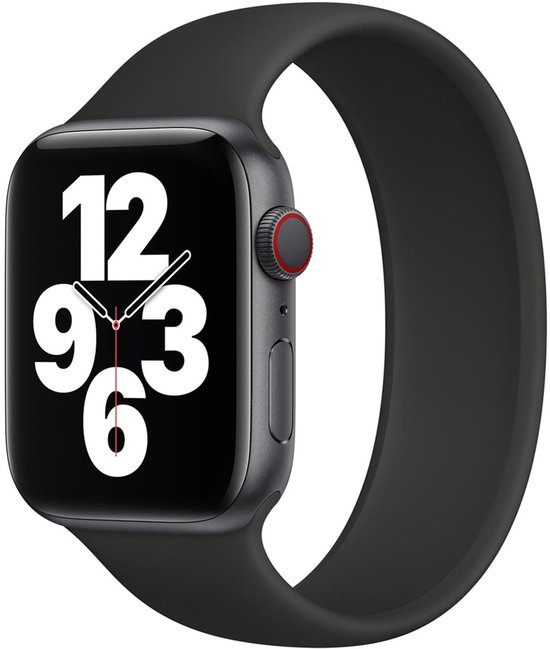 Boucle solo en Siliconen Apple pour Apple Watch | 38/40/41/42 mm - Taille 3 - Noir