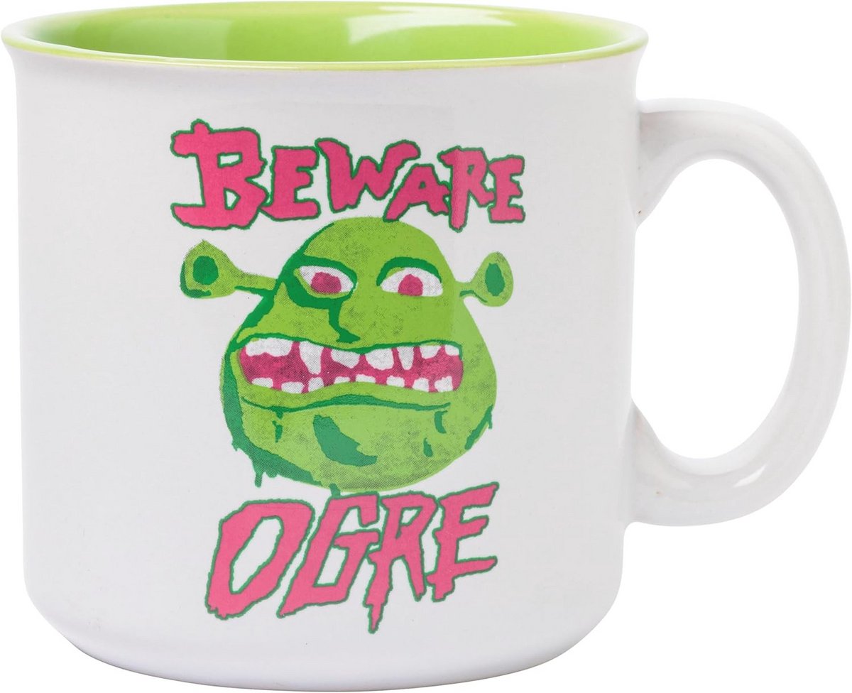 Pas op Ogre Ceramische Koffiemok - 20 oz - Magnetron- en Vaatwasserbestendig - Wit/Rood