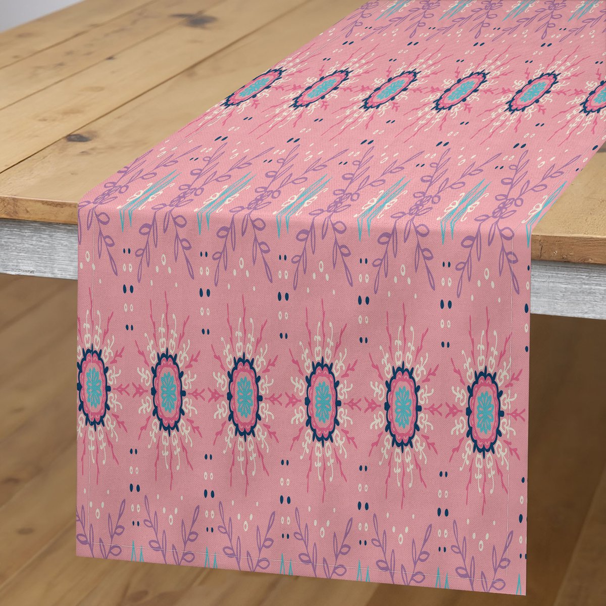 ABAKUHAUS Tafelloper – Lente – 40×180 cm – Lichtroze