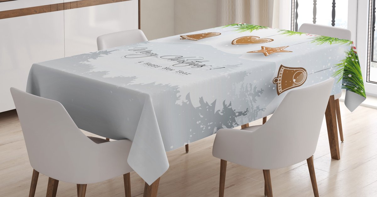 ABAKUHAUS Tafelkleed – Lebkuchen-Tanne – 140x200 cm – Satijn