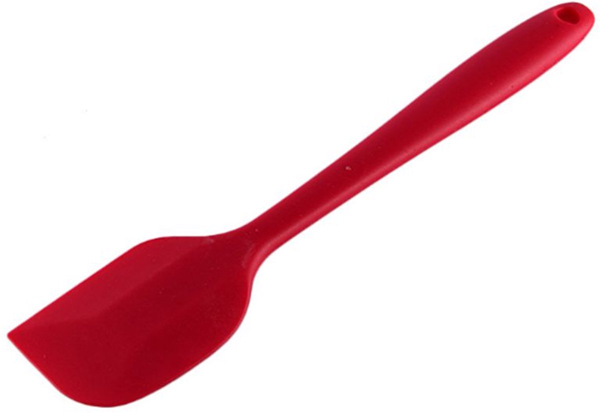 Siliconen spatel - Pannenlikker - Hittebestendig - Vaatwasserbestendig - BPA vrij - Siliconen - 21 cm - Rood - Kookgerei - Jonyx