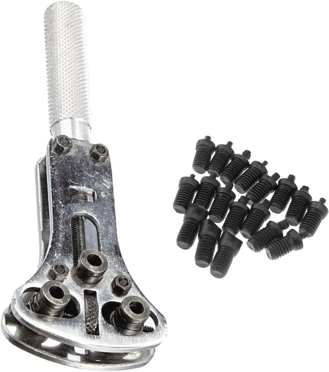 Horlogeopener voor horlogereparatie - universeel gereedschap met 18 tanden en drie kaken