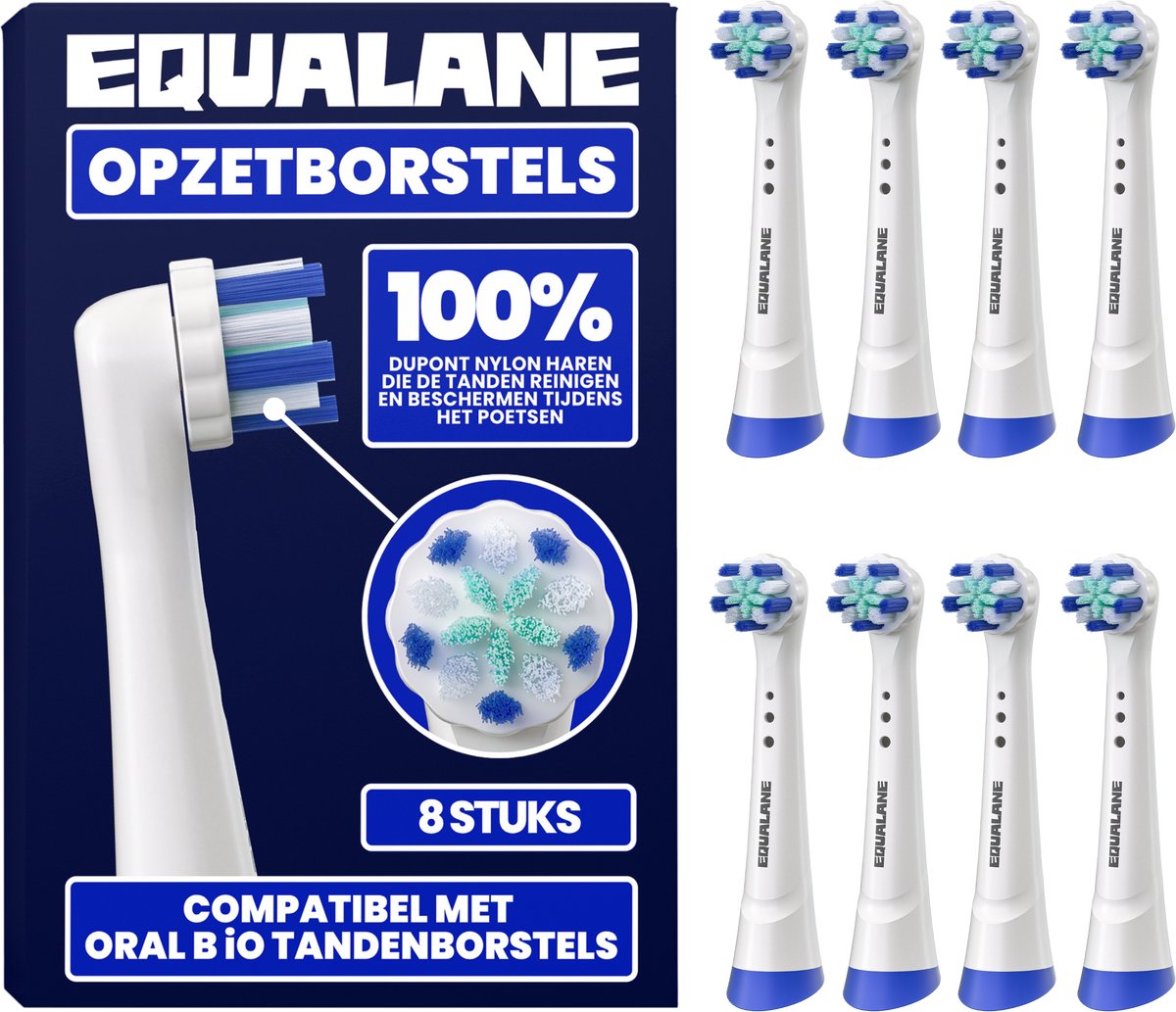 Opzetborstels geschikt voor Oral-B iO - Universele Opzetborstels - Zachte Borstelharen - Wit - 8 Stuks