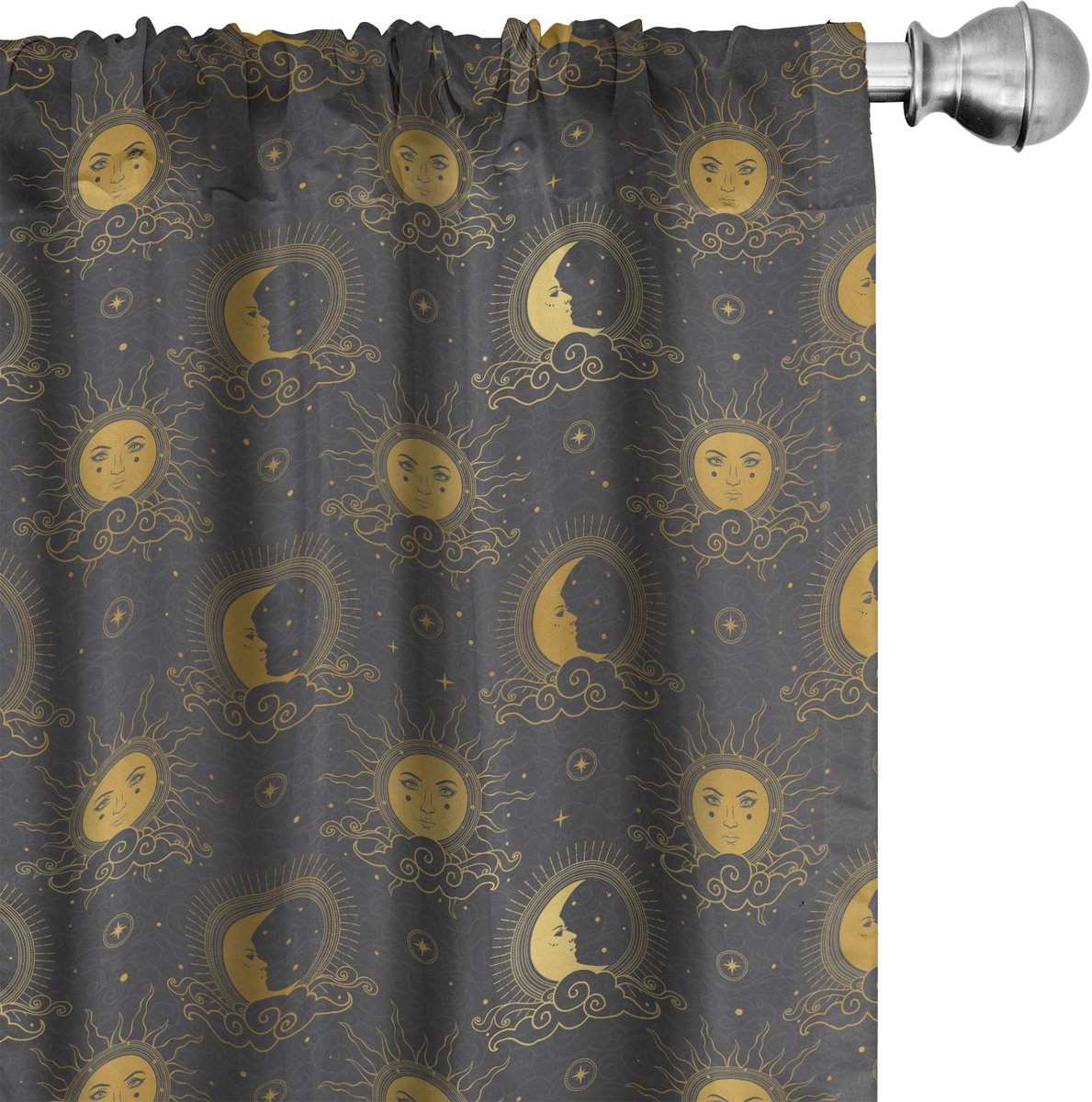 ABAKUHAUS Maansstralen Gordijnen – 2x75x175 cm – Microvezel – 6,5 cm Roedezak Taupegrijs