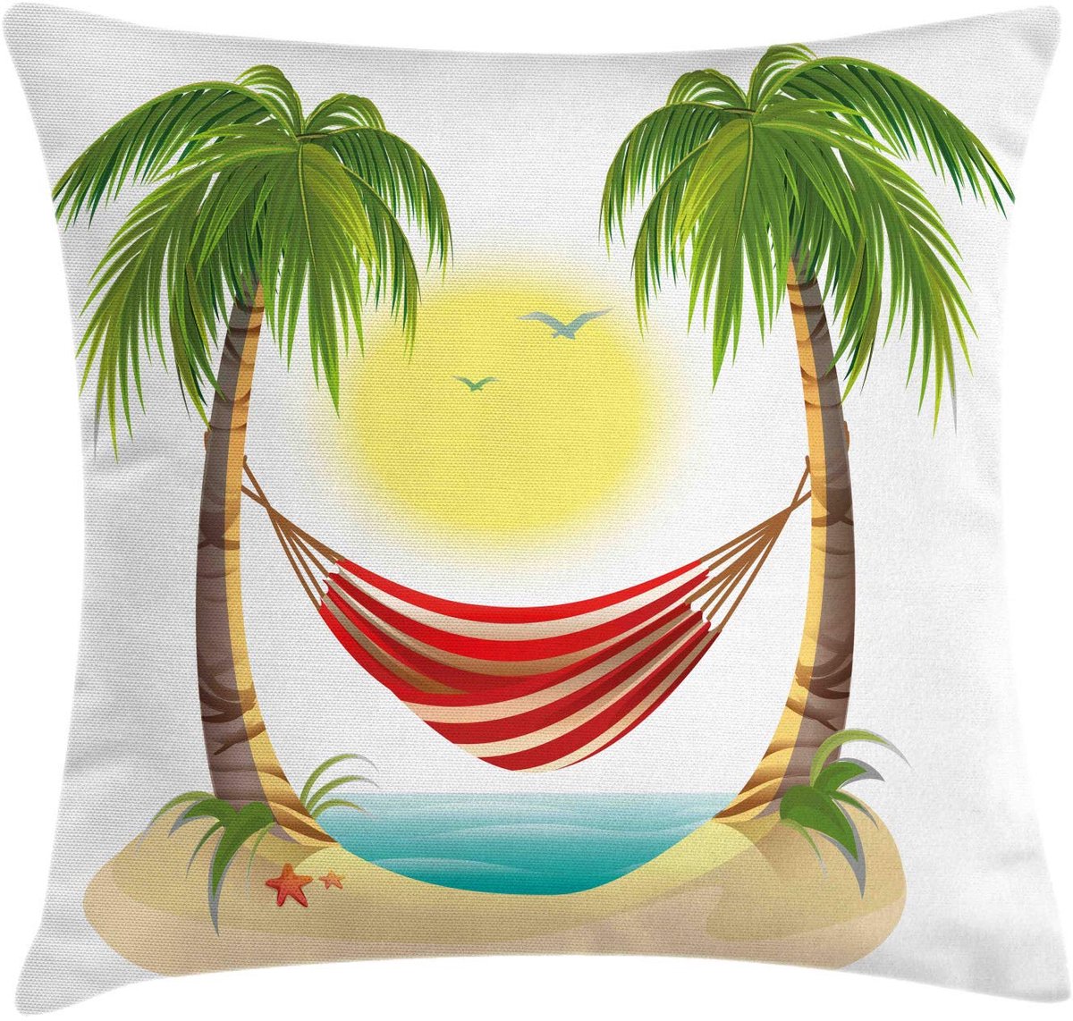 ABAKUHAUS Grafische Strandkussenhoes – Dubbelzijdig bedrukt – 45x45 cm Mehrfarbig