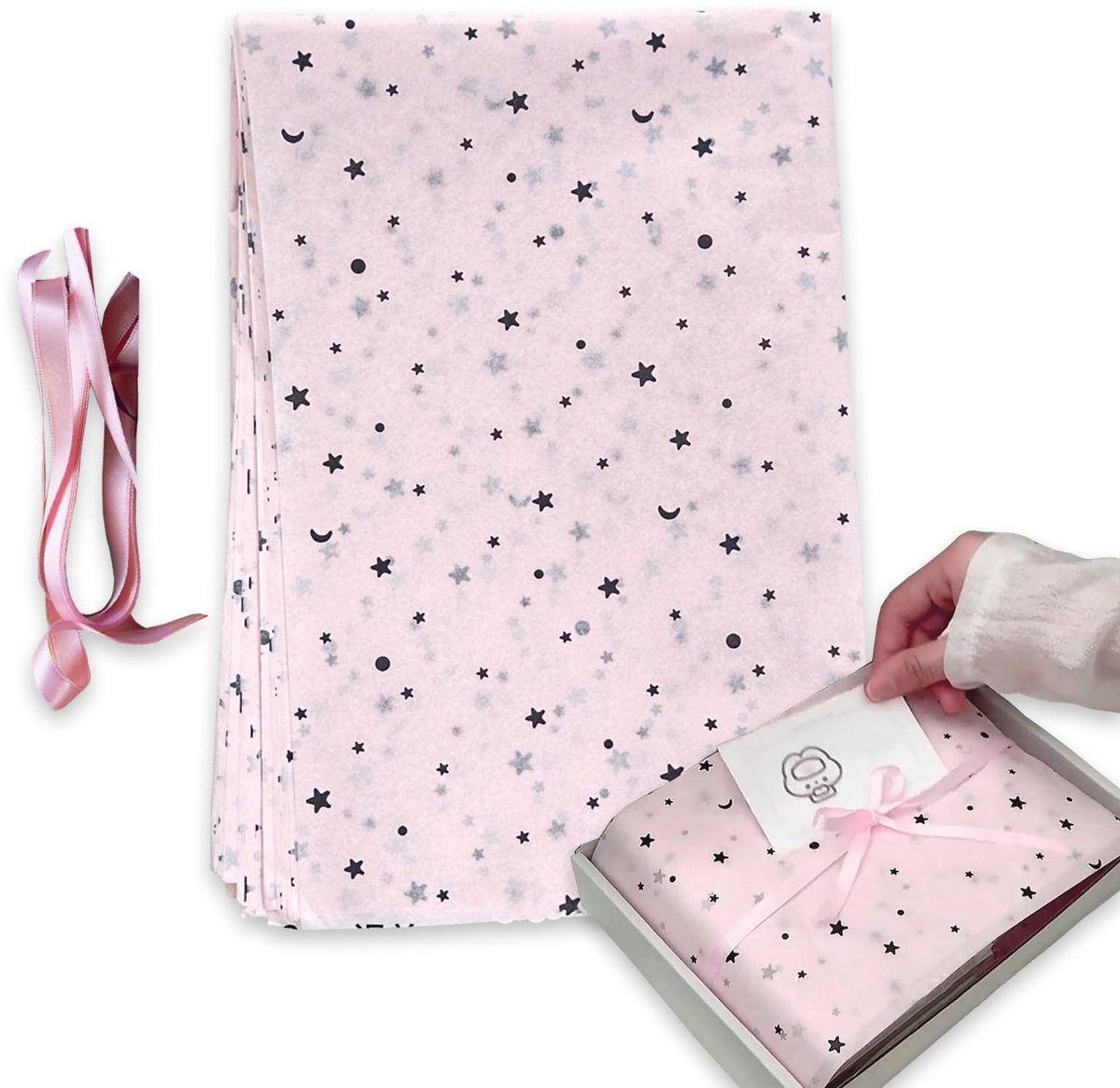 IMPERATORIS® Cadeaupapier - Inpakpapier - Perfect voor Alle Feestelijke Gelegenheden - Party Design - Duurzaam - Verjaardag - Roze - 1 Rollen
