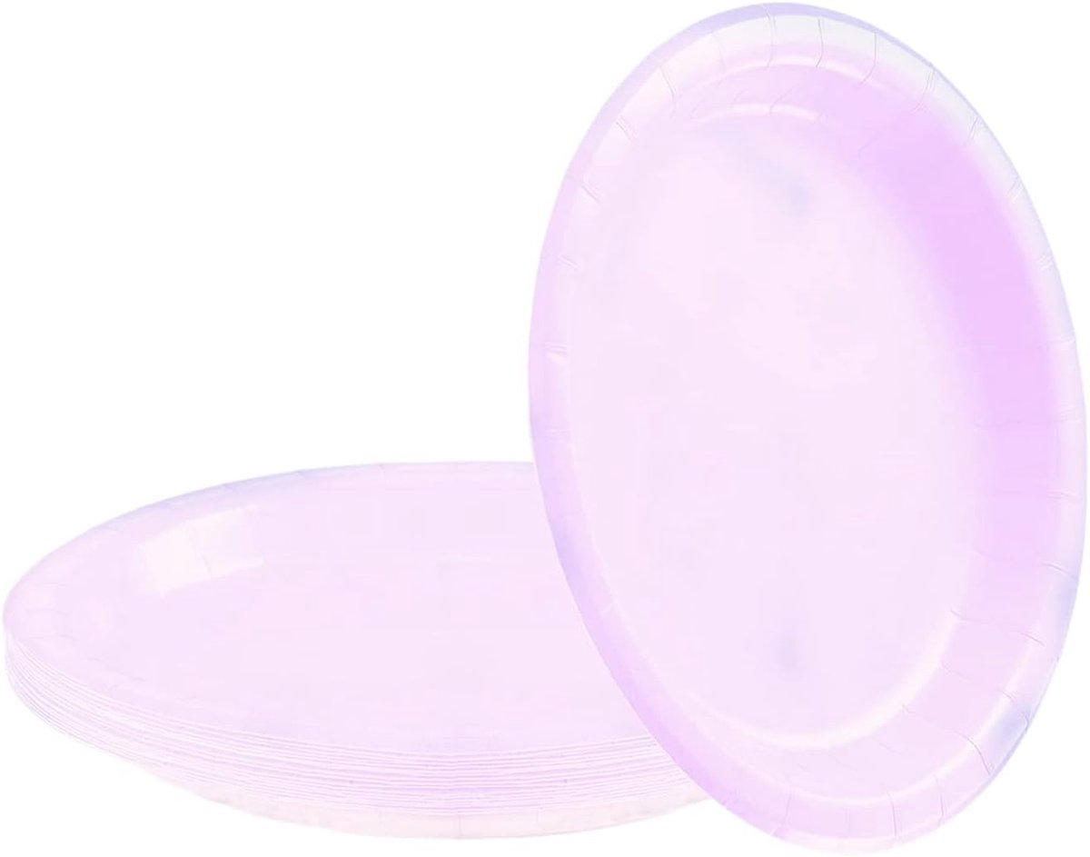 Solid Color Party Decorations - Tableware & Accessories - Licht Paars - 7 inch Borden