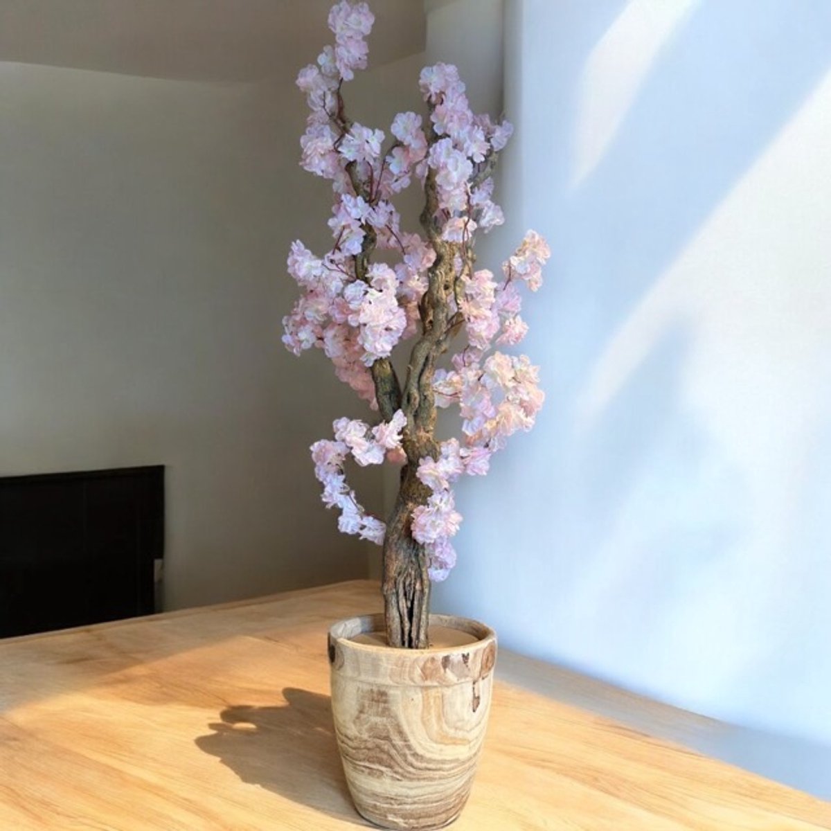 Seta Fiori Kunst Bloesemboom - kunstplant - 110cm - zacht roze - voor binnen - Sakura